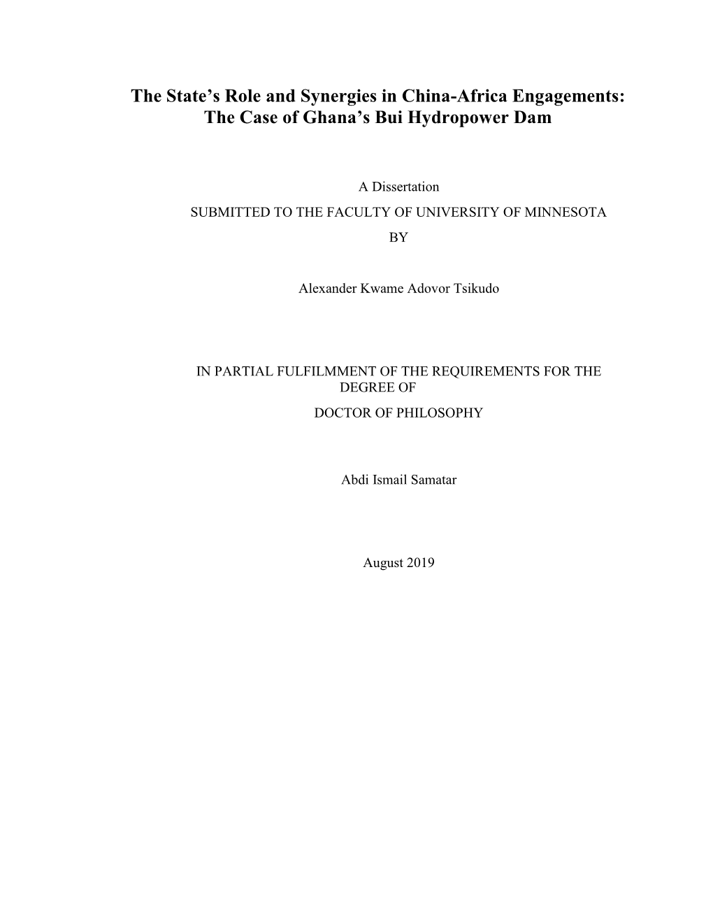 The Case of Ghana's Bui Hydropower