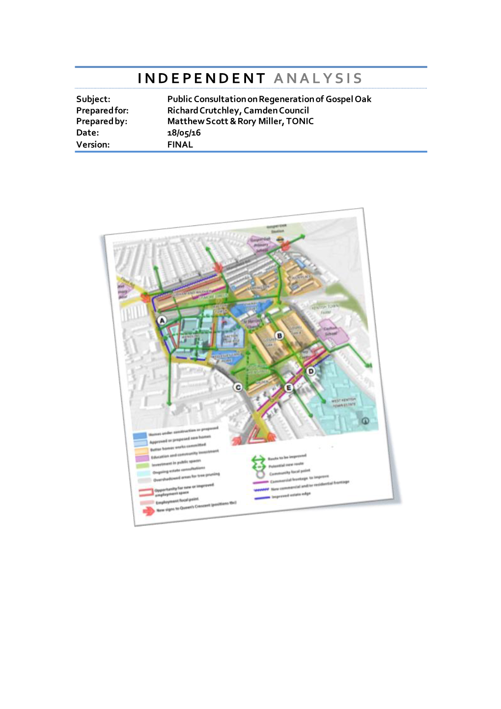 Gospel Oak Regeneration Consultation: Independent Analysis of Responses