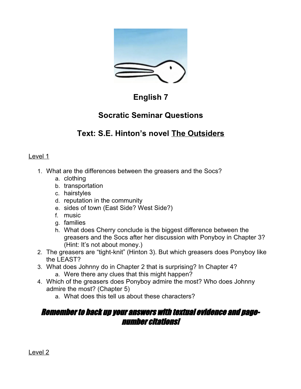 Socratic Seminar Questions