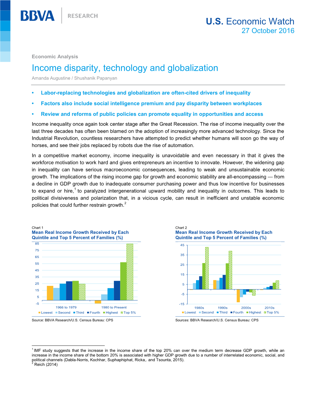 U.S. Economic Watch Income Disparity, Technology and Globalization