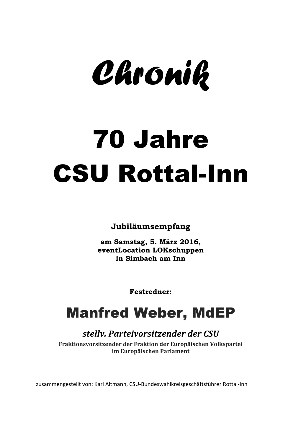 Chronik 70 Jahre CSU Rottal-Inn