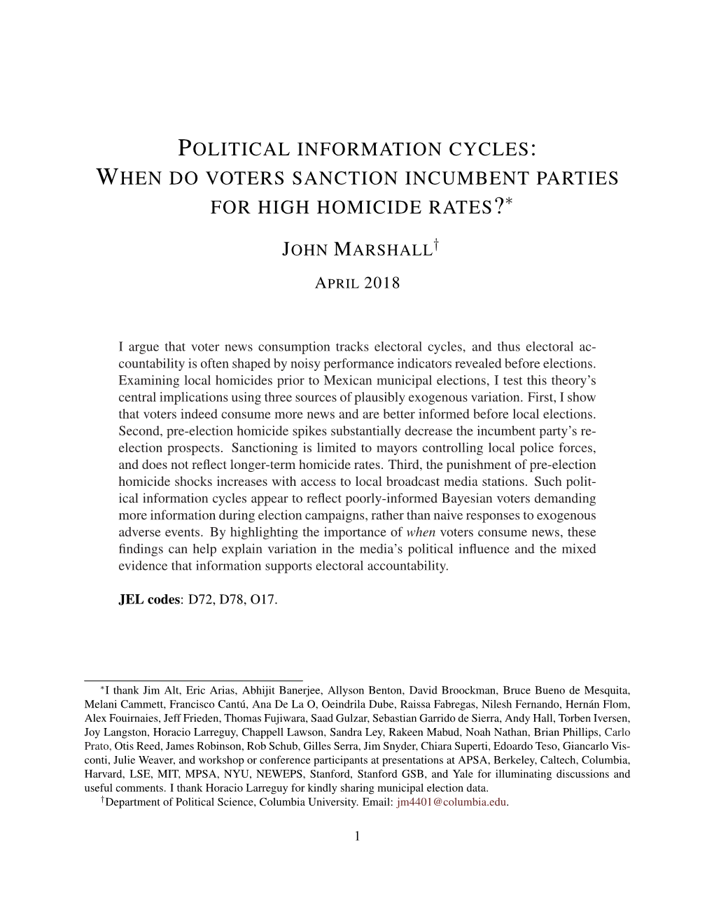 Political Information Cycles: When Do Voters Sanction Incumbent Parties