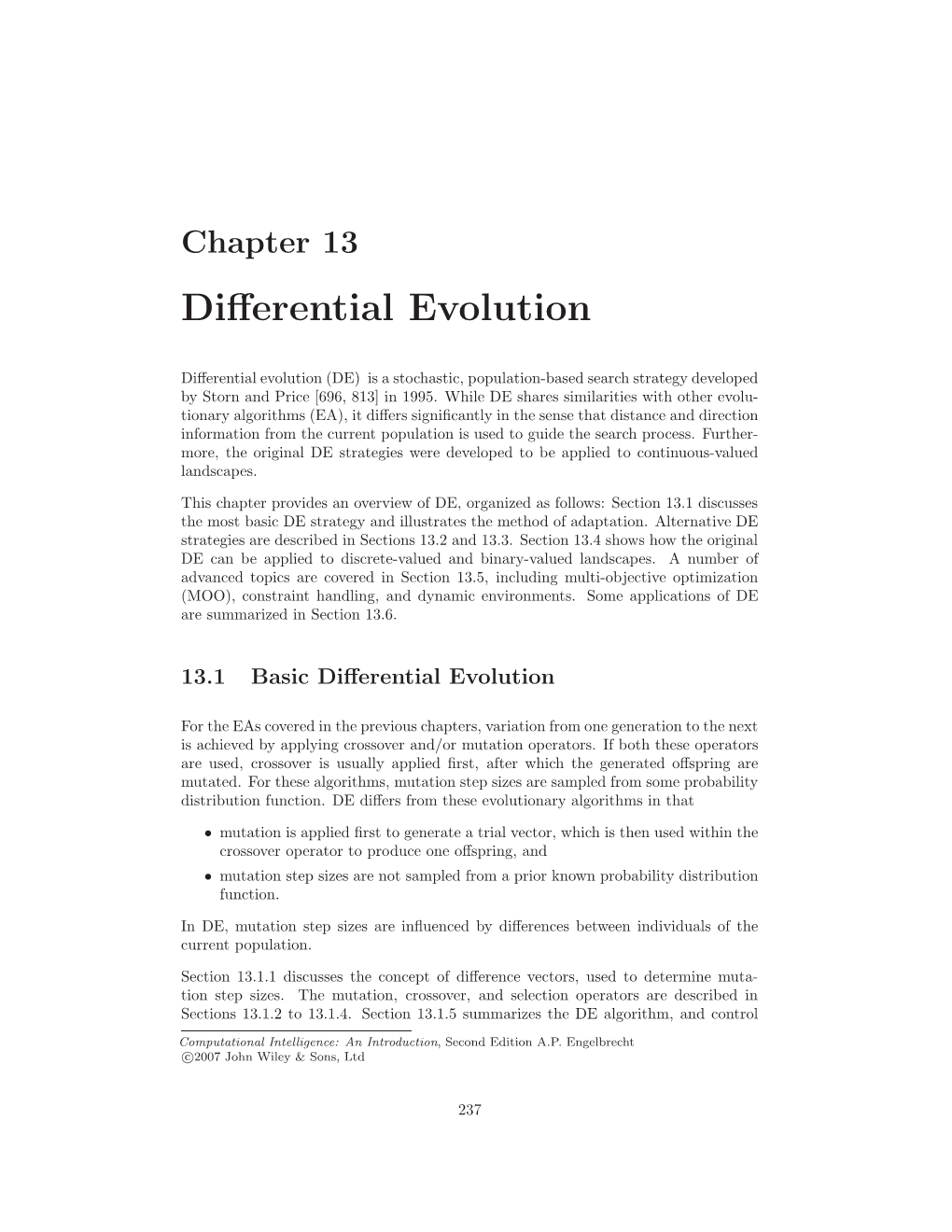 Chapter 13 Diﬀerential Evolution