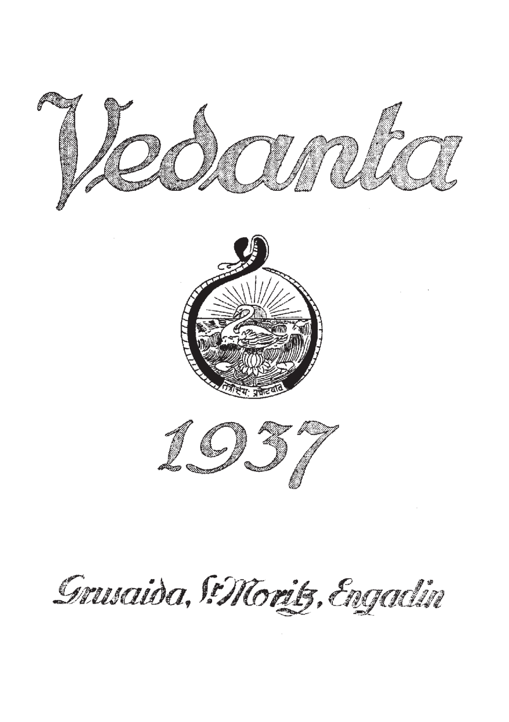 Vedanta Quarterly 1937