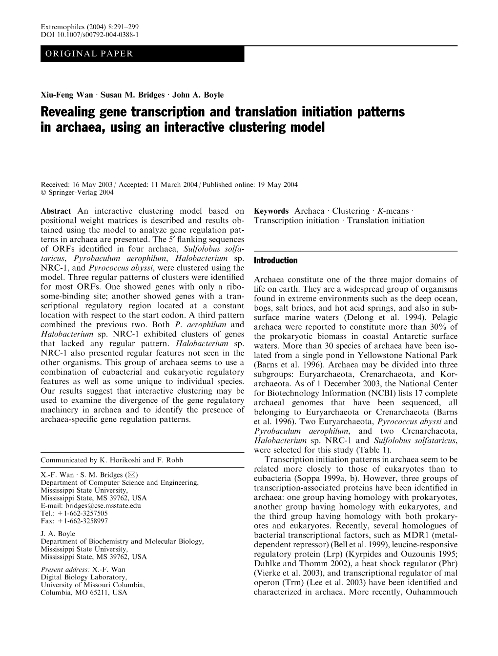 Revealing Gene Transcription and Translation Initiation Patterns in Archaea, Using an Interactive Clustering Model