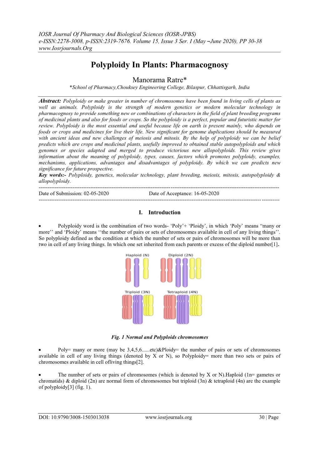 Polyploidy in Plants: Pharmacognosy