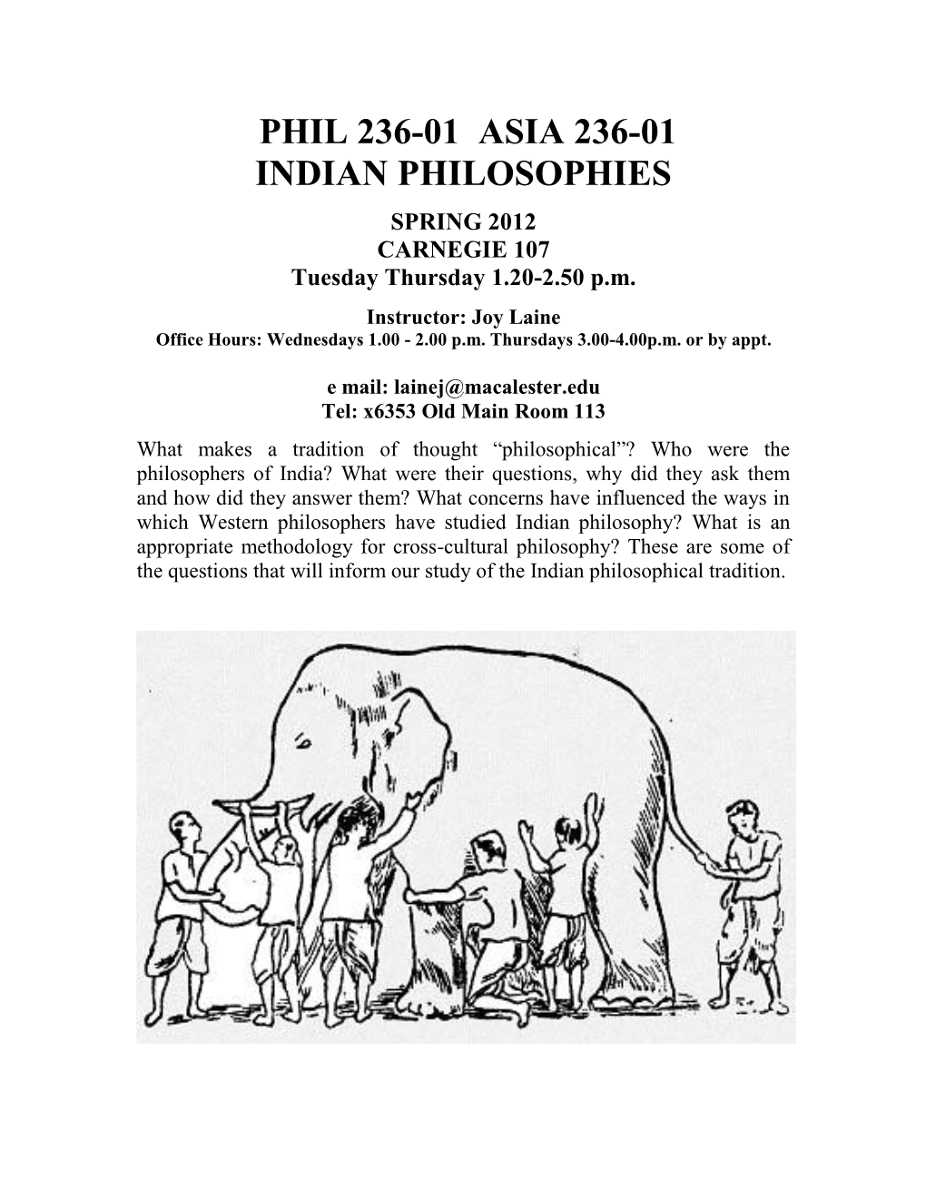 Phil 236-01 Asia 236-01 Indian Philosophies