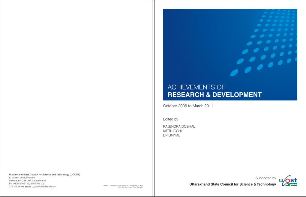 Achievements of Research & Development