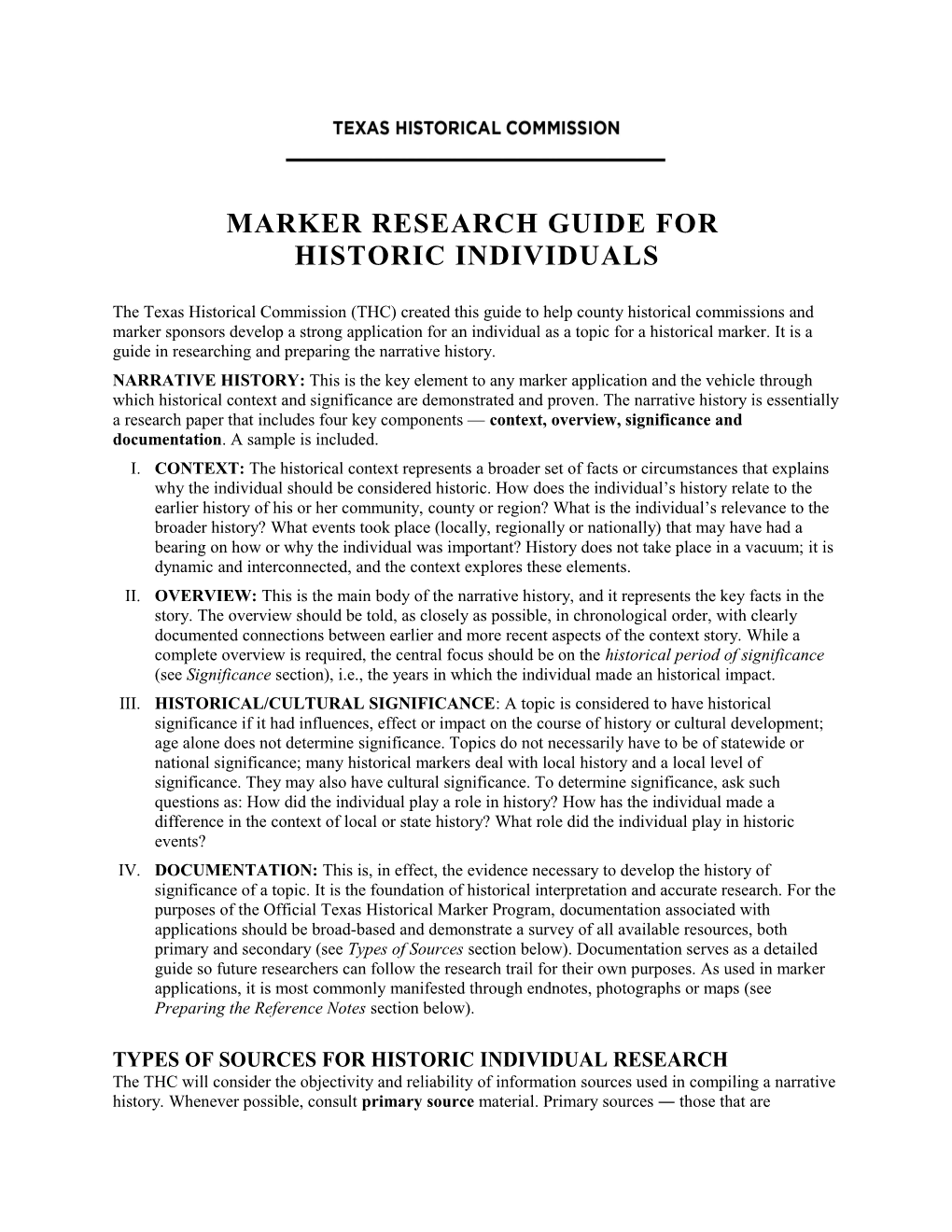 Marker Research Guide For