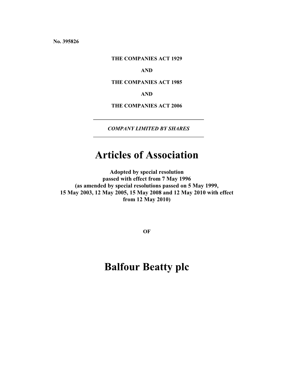 Articles of Association 2010