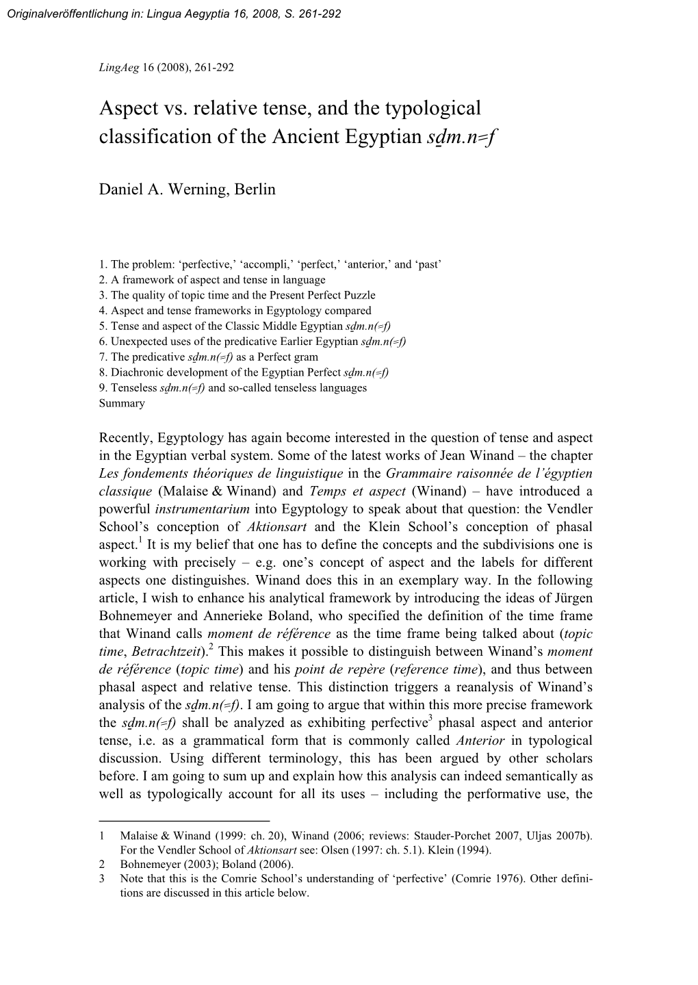 Aspect Vs. Relative Tense, and the Typological Classification of the Ancient Egyptian Sdm.N=F