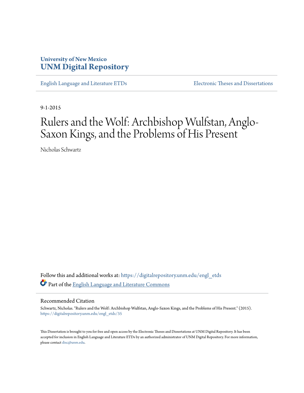 Archbishop Wulfstan, Anglo-Saxon Kings, and the Problems of His Present.