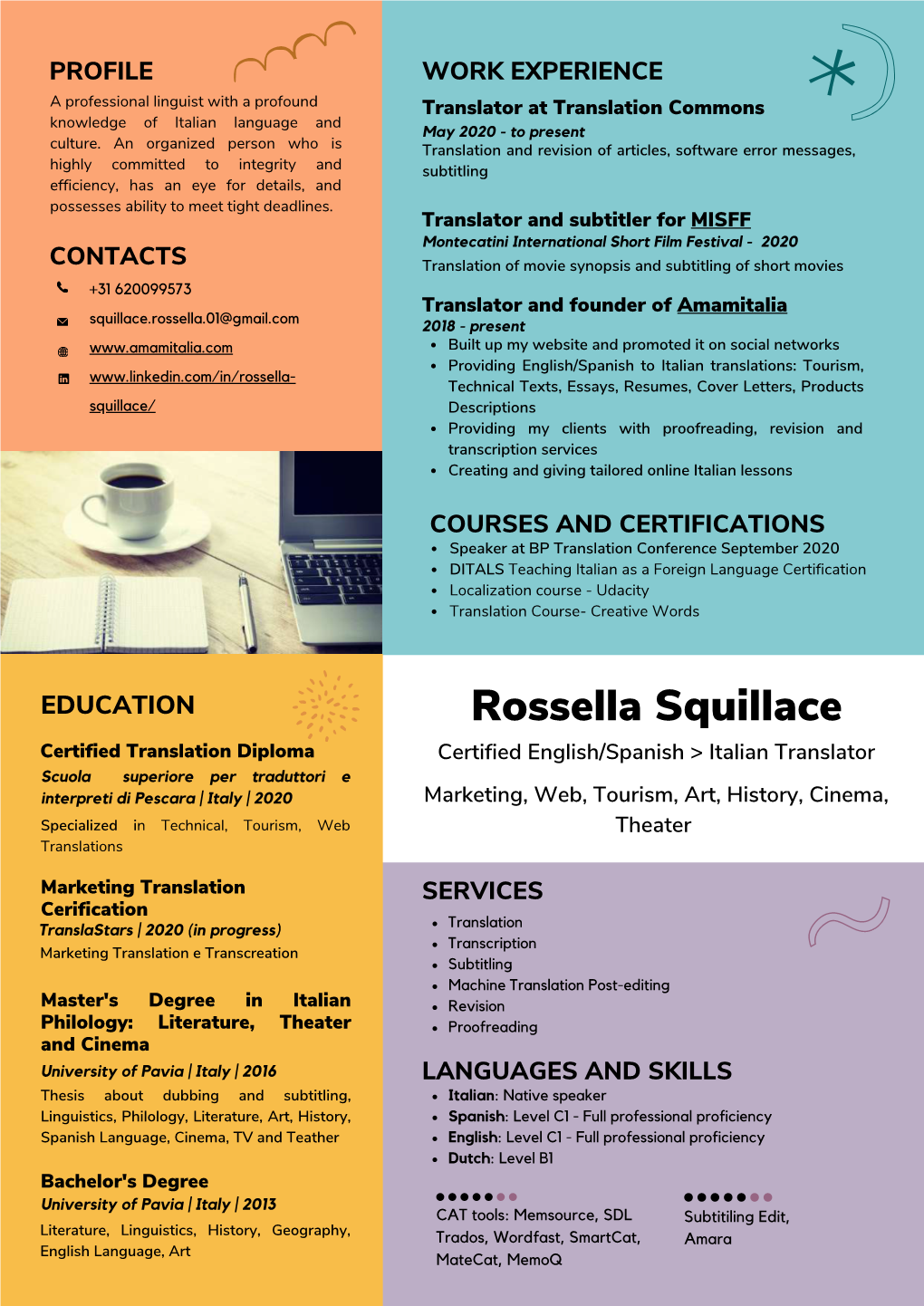 Colorful Photo Resume