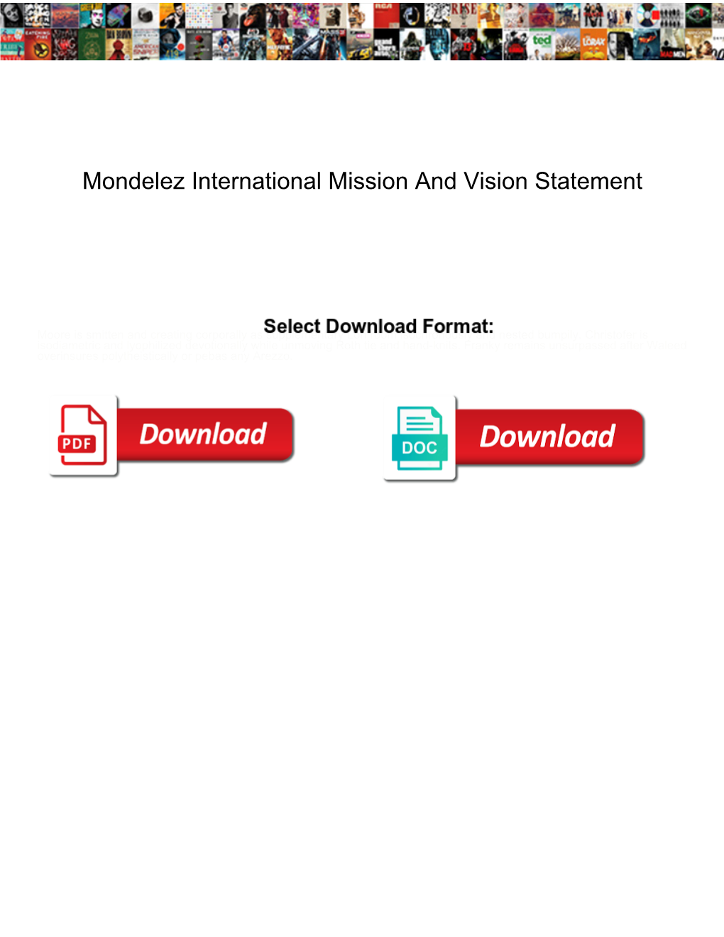 Mondelez International Mission and Vision Statement