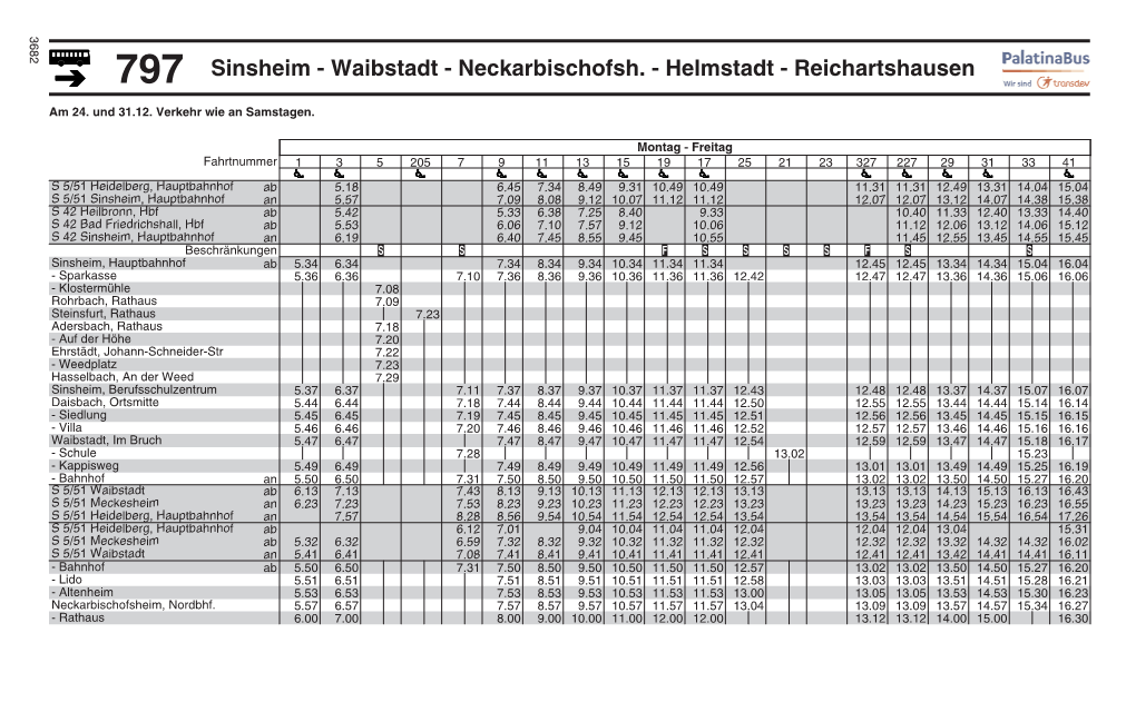 797 Sinsheim - Waibstadt - Neckarbischofsh