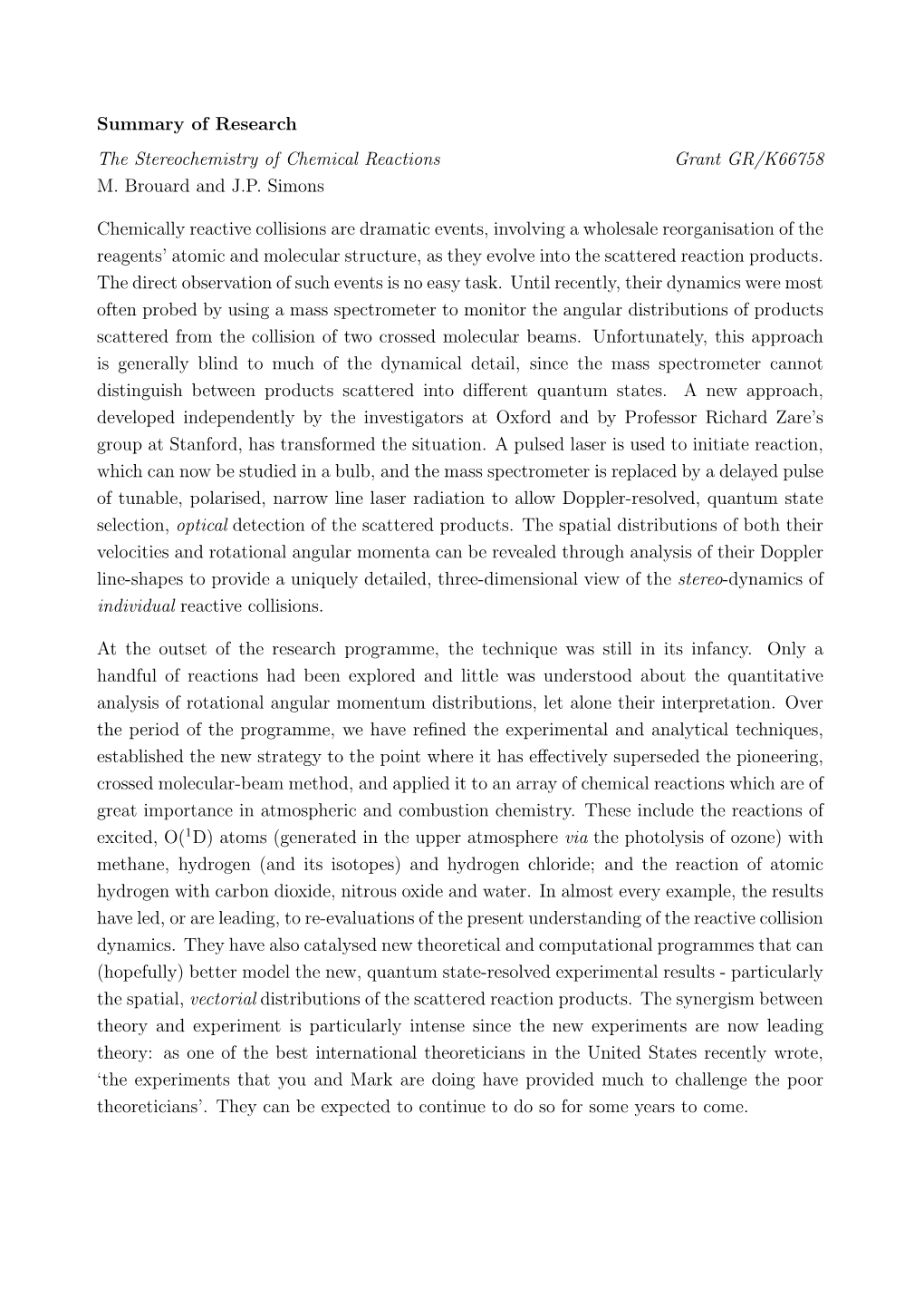 The Stereodynamics of Chemical Reactions