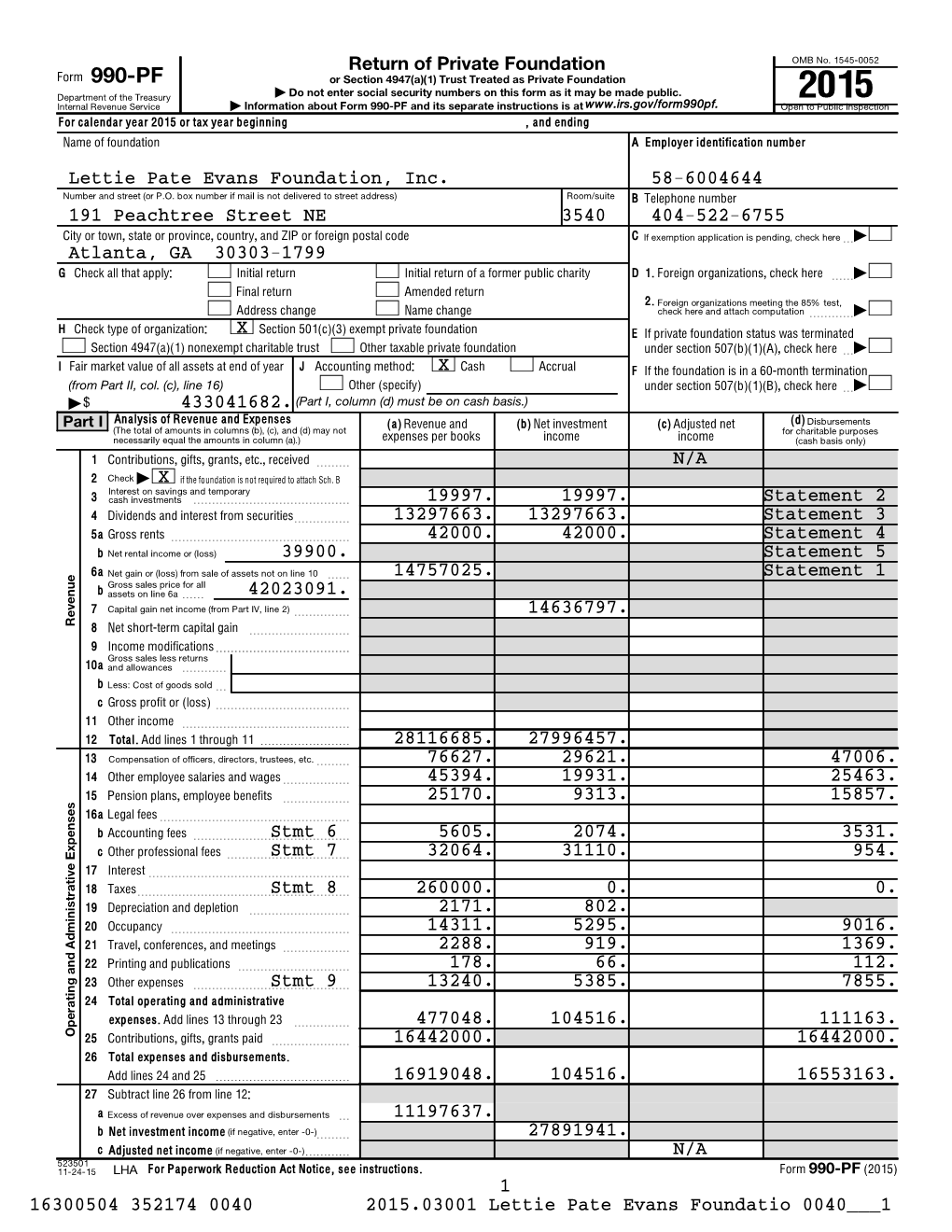 990-PF Filers: Use 5Th Month), 6Th, 9Th, and 12Th Months of the Corporation's Tax Year ~~~~~~~~~~~~~~~~ 9 05/15/15 06/15/15 09/15/15 12/15/15 10 Required Installments