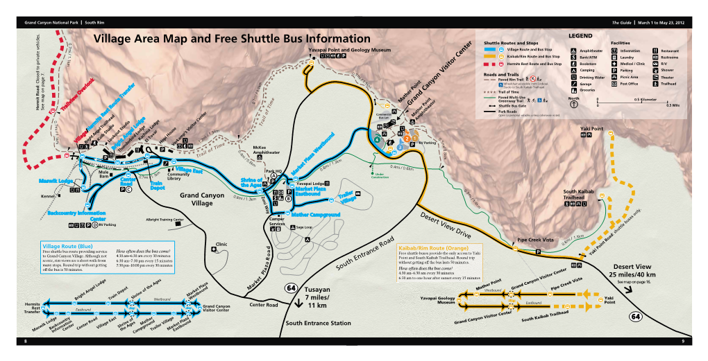 Village Area Map and Free Shuttle Bus Information Shuttle Routes and Stops Facilities 7