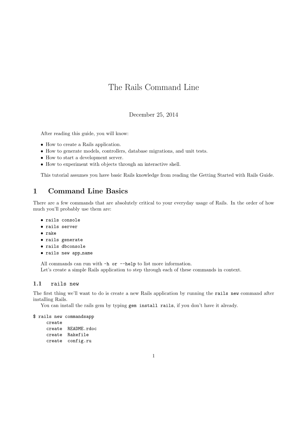 The Rails Command Line