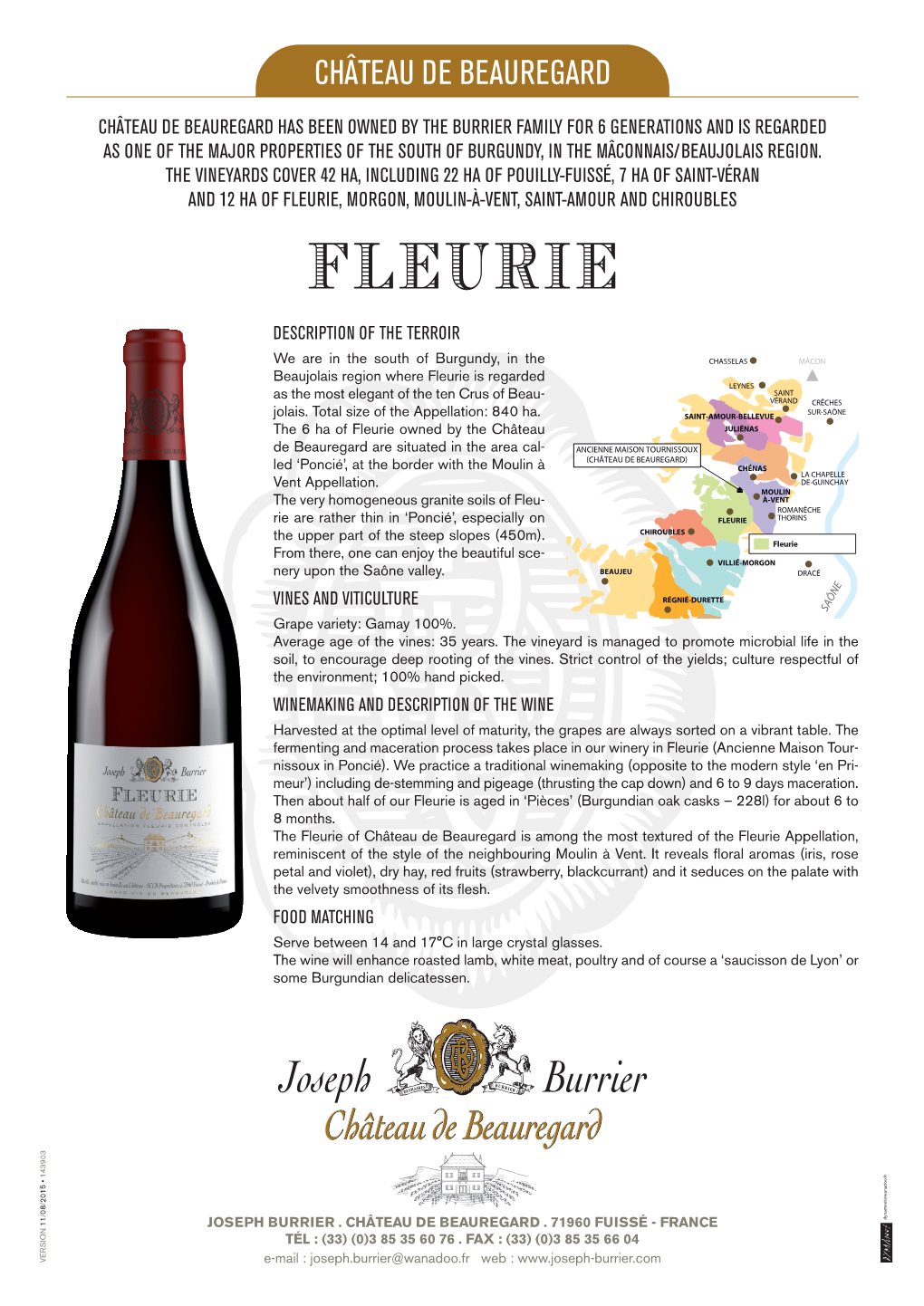 Fleurie, Morgon, Moulin-À-Vent, Saint-Amour and Chiroubles Fleurie