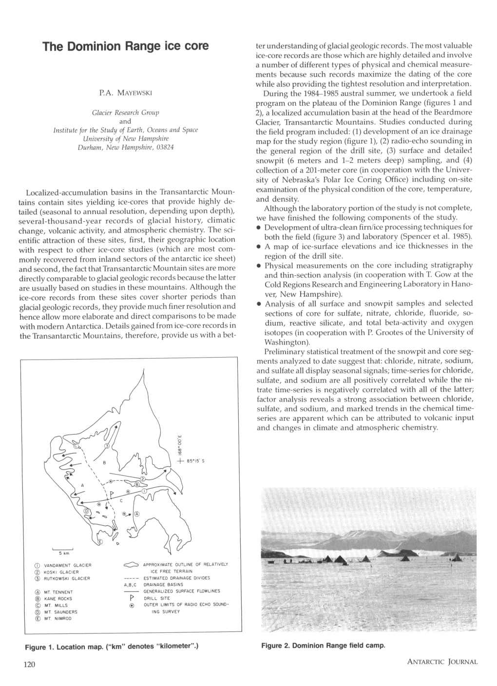 The Dominion Range Ice Core Ter Understanding of Glacial Geologic Records