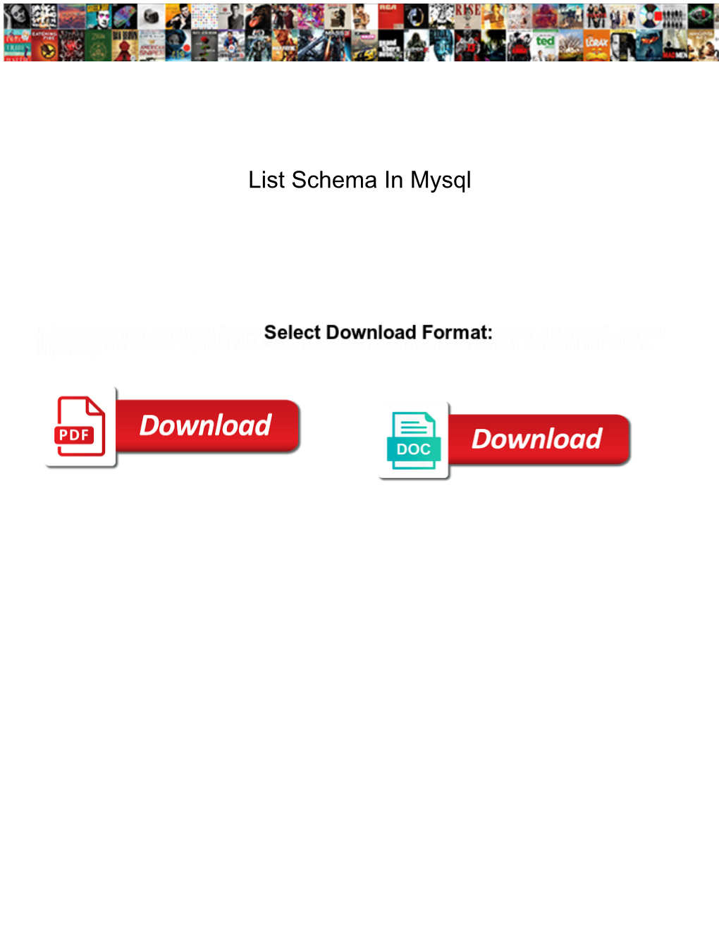 List Schema in Mysql