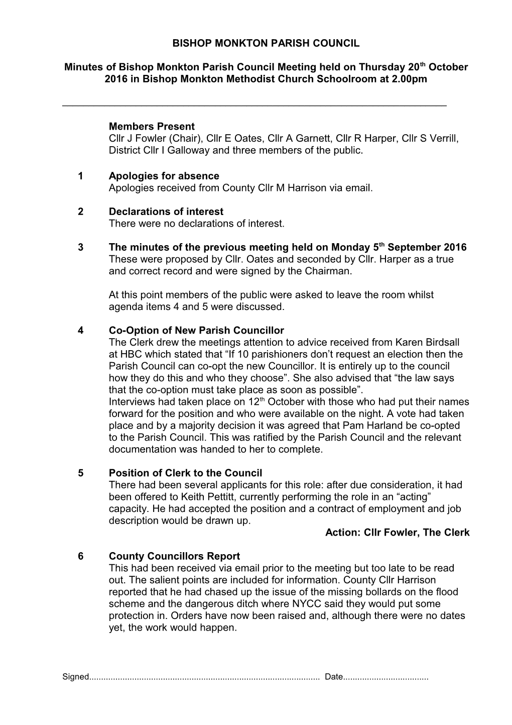 Roecliffe and Westwick Parish Council