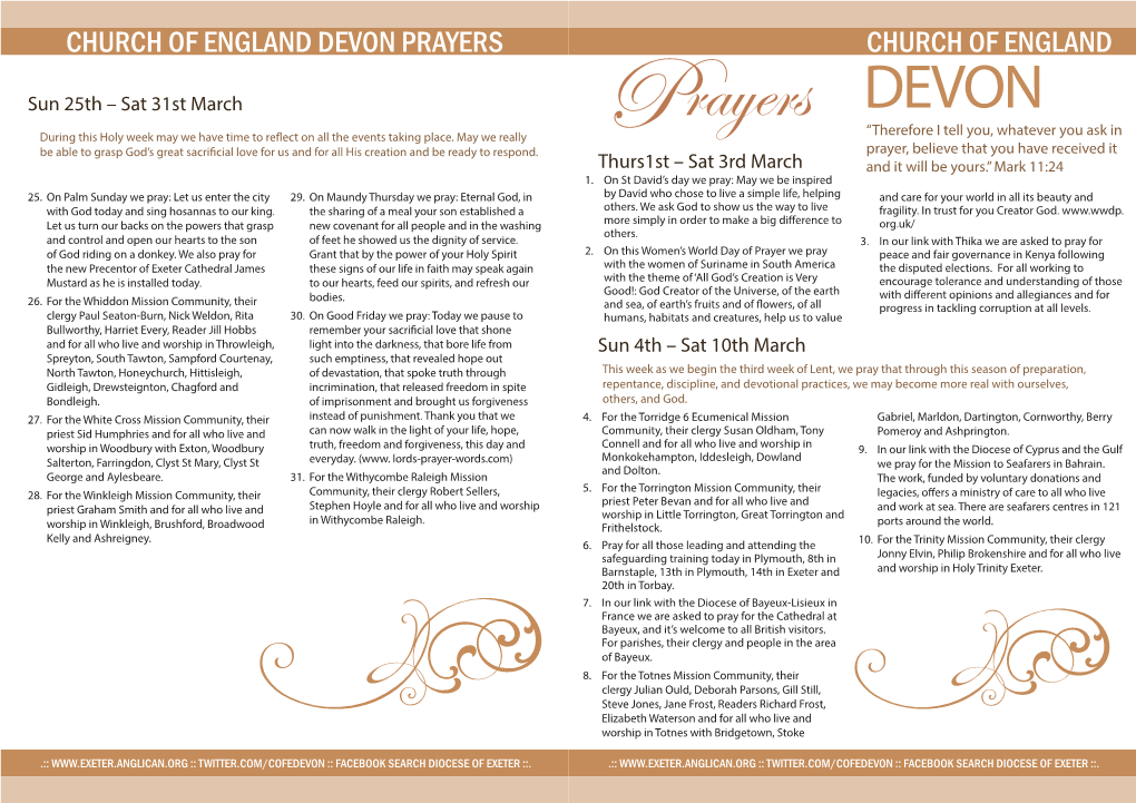 Church of England Church of England Devon Prayers