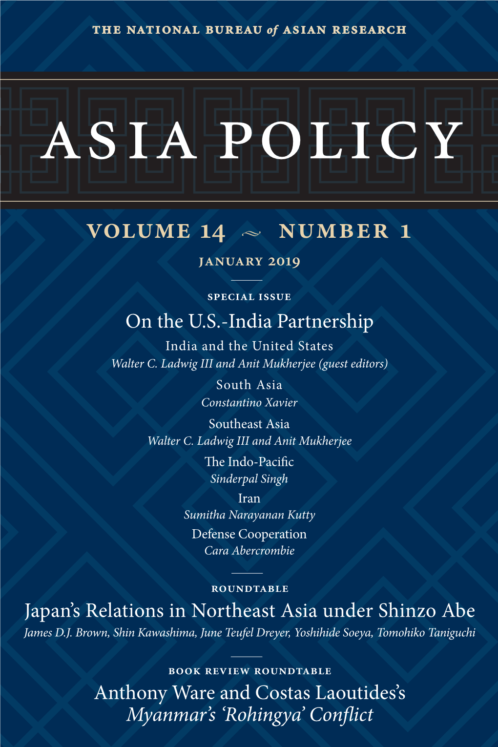 Asia Policy 14, No. 1 (2019)