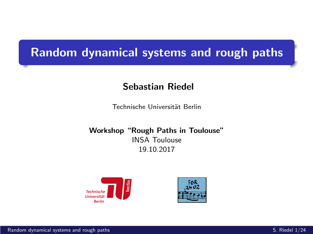 Random Dynamical Systems and Rough Paths