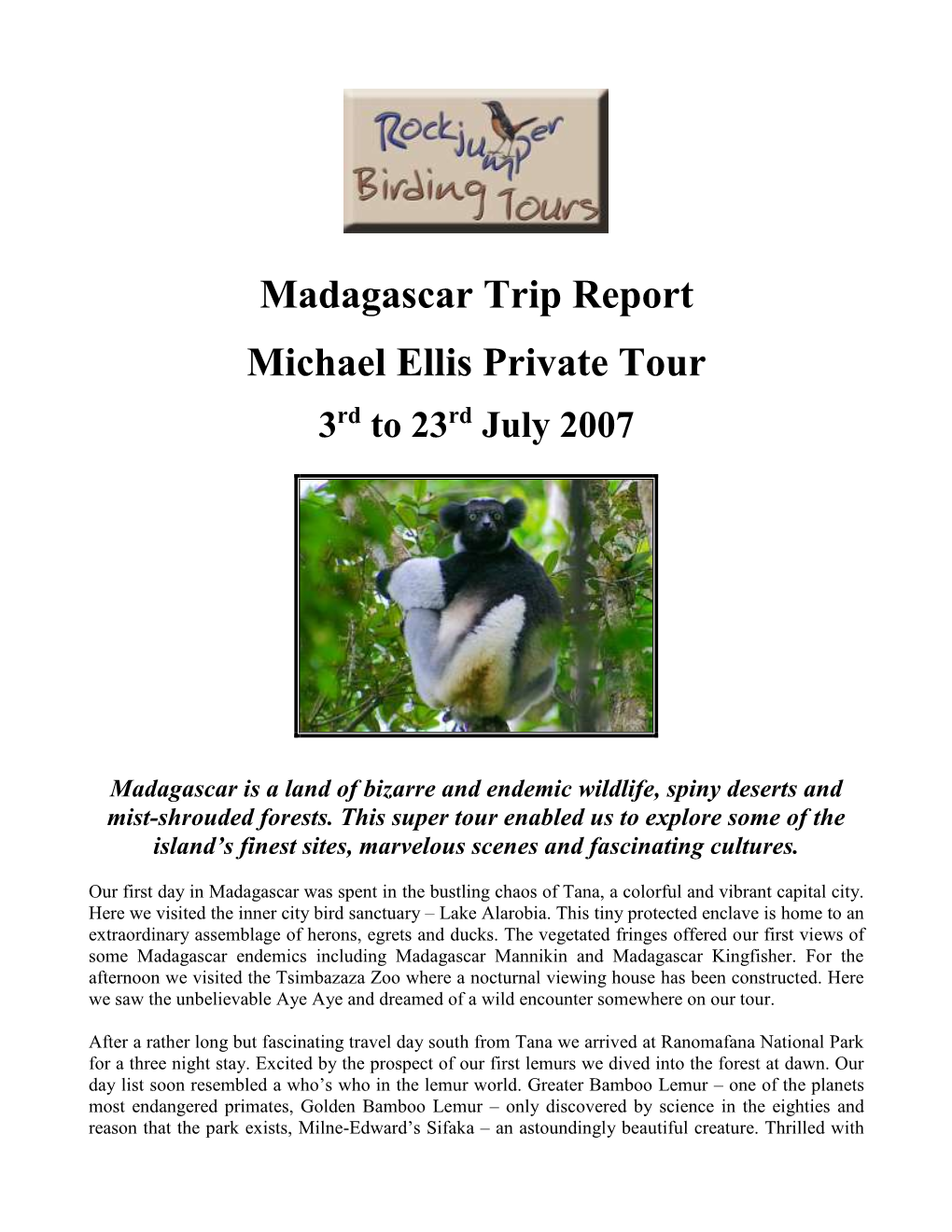 Madagascar Trip Report