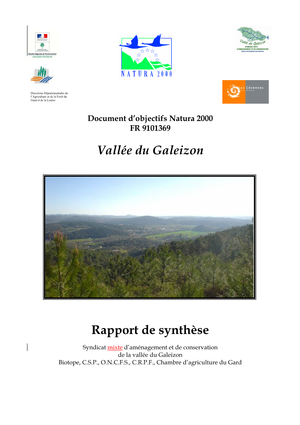 Vallée Du Galeizon Rapport De Synthèse