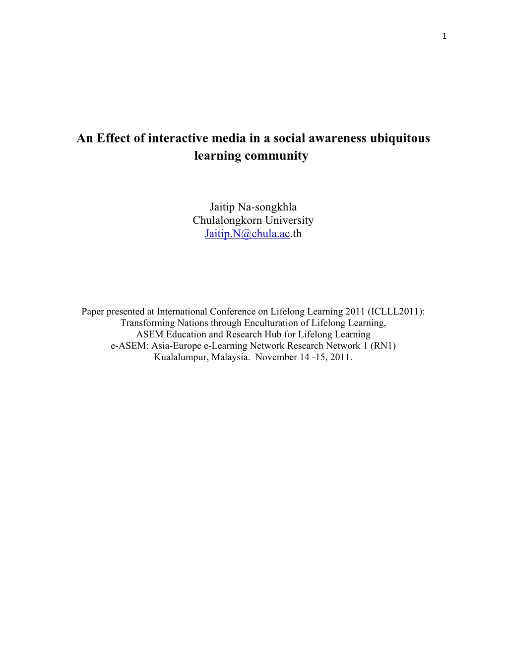 An Effect of Interactive Media in a Social Awareness Ubiquitous Learning Community