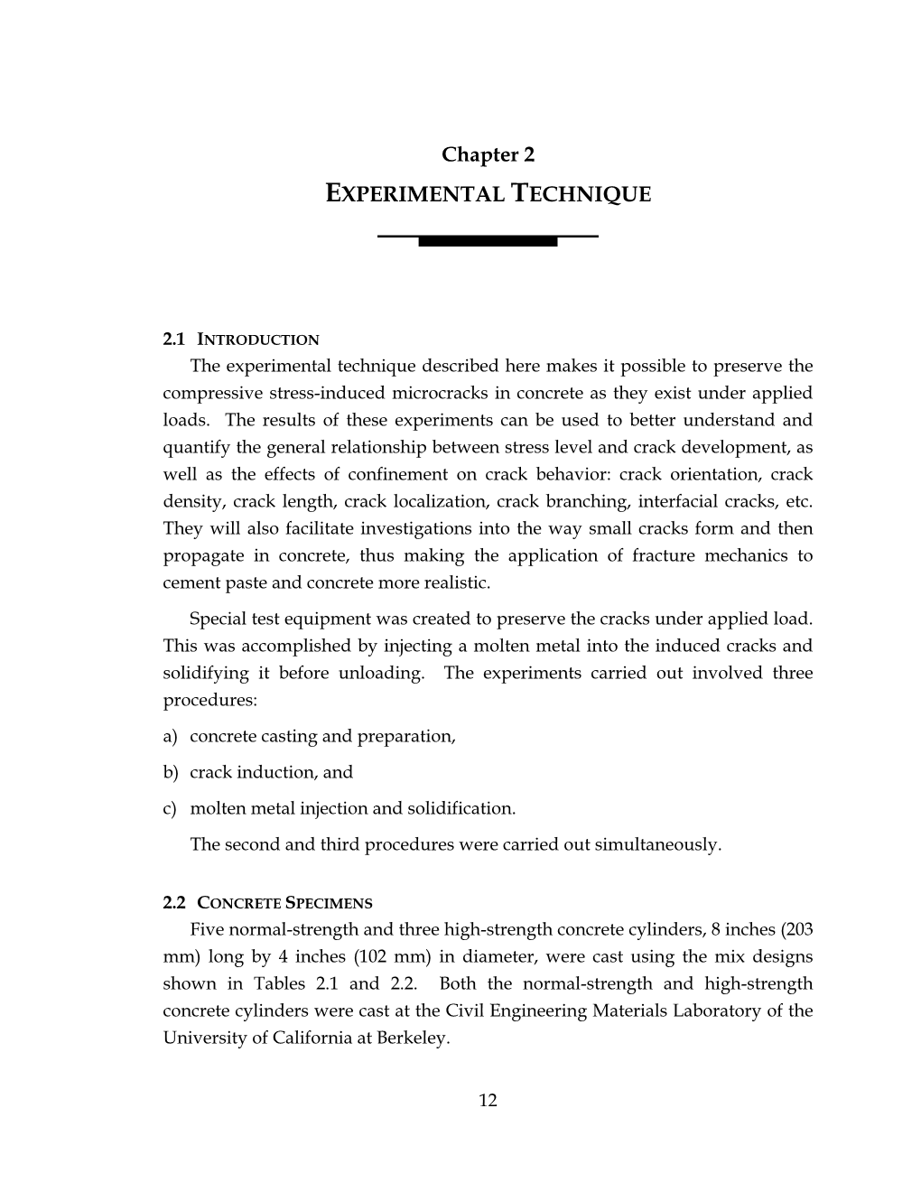 Chapter 2 EXPERIMENTAL TECHNIQUE