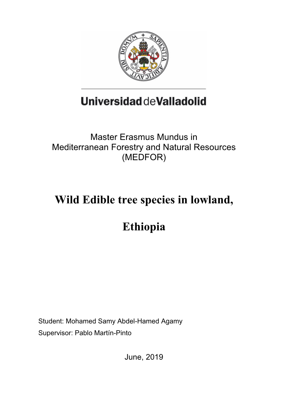 Wild Edible Tree Species in Lowland, Ethiopia