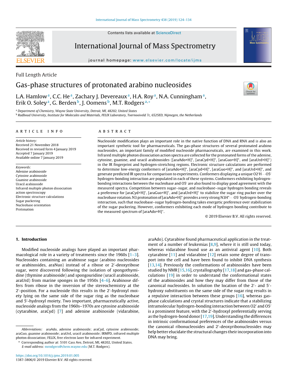 Gas-Phase Structures of Protonated Arabino Nucleosides