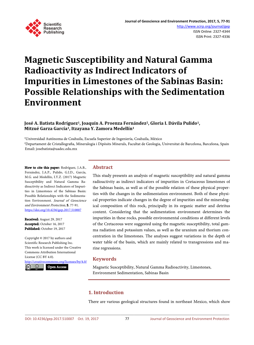 Magnetic Susceptibility and Natural Gamma