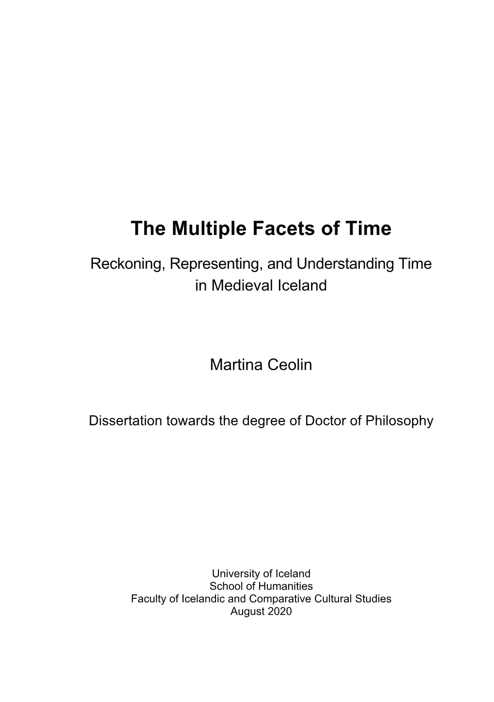 The Multiple Facets of Time