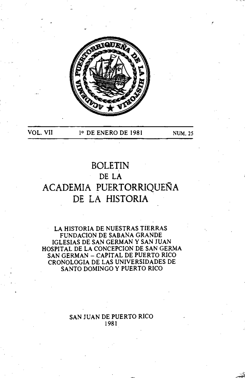 Boletin Academia Puertorriqueña De La