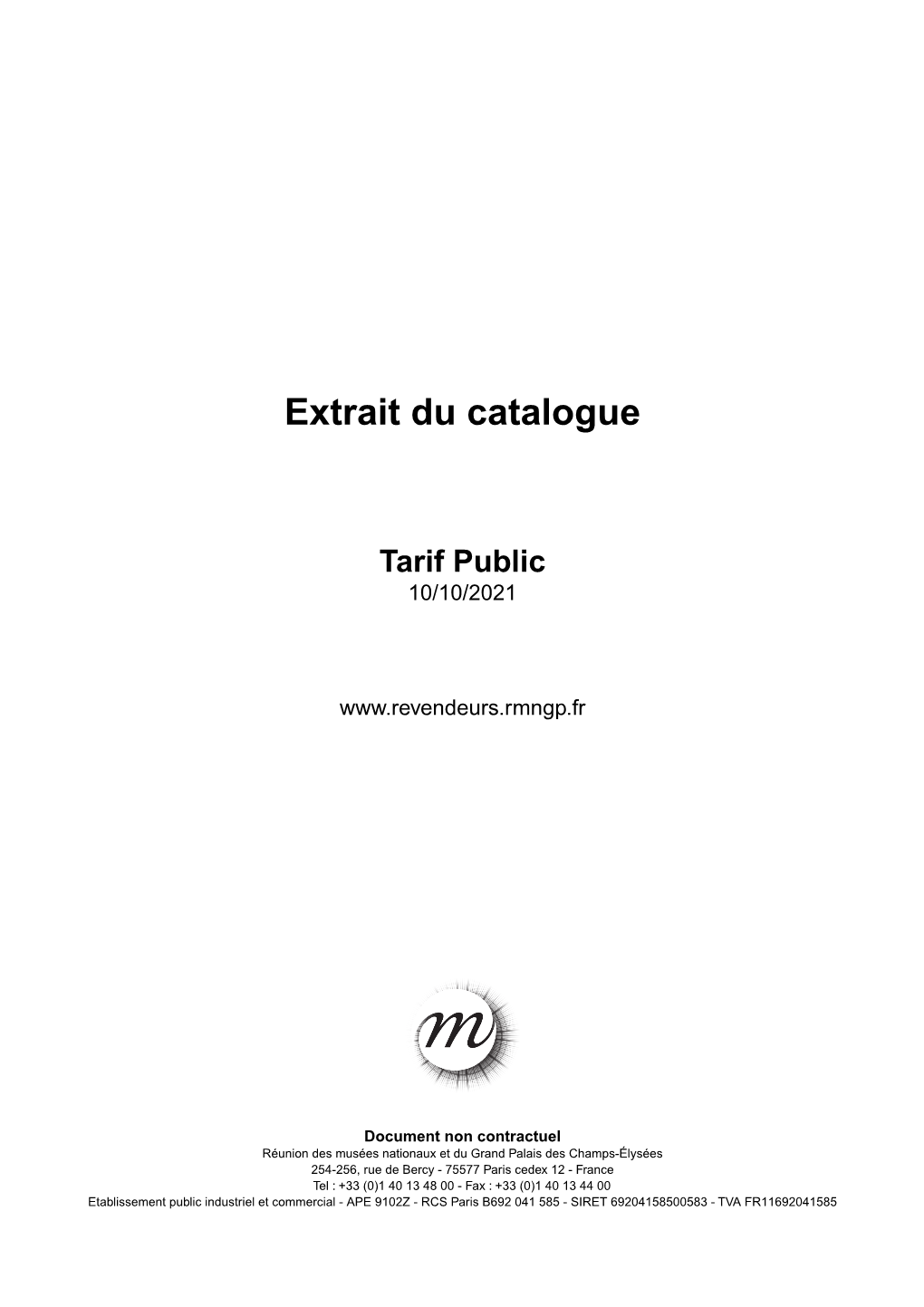 Extrait Du Catalogue