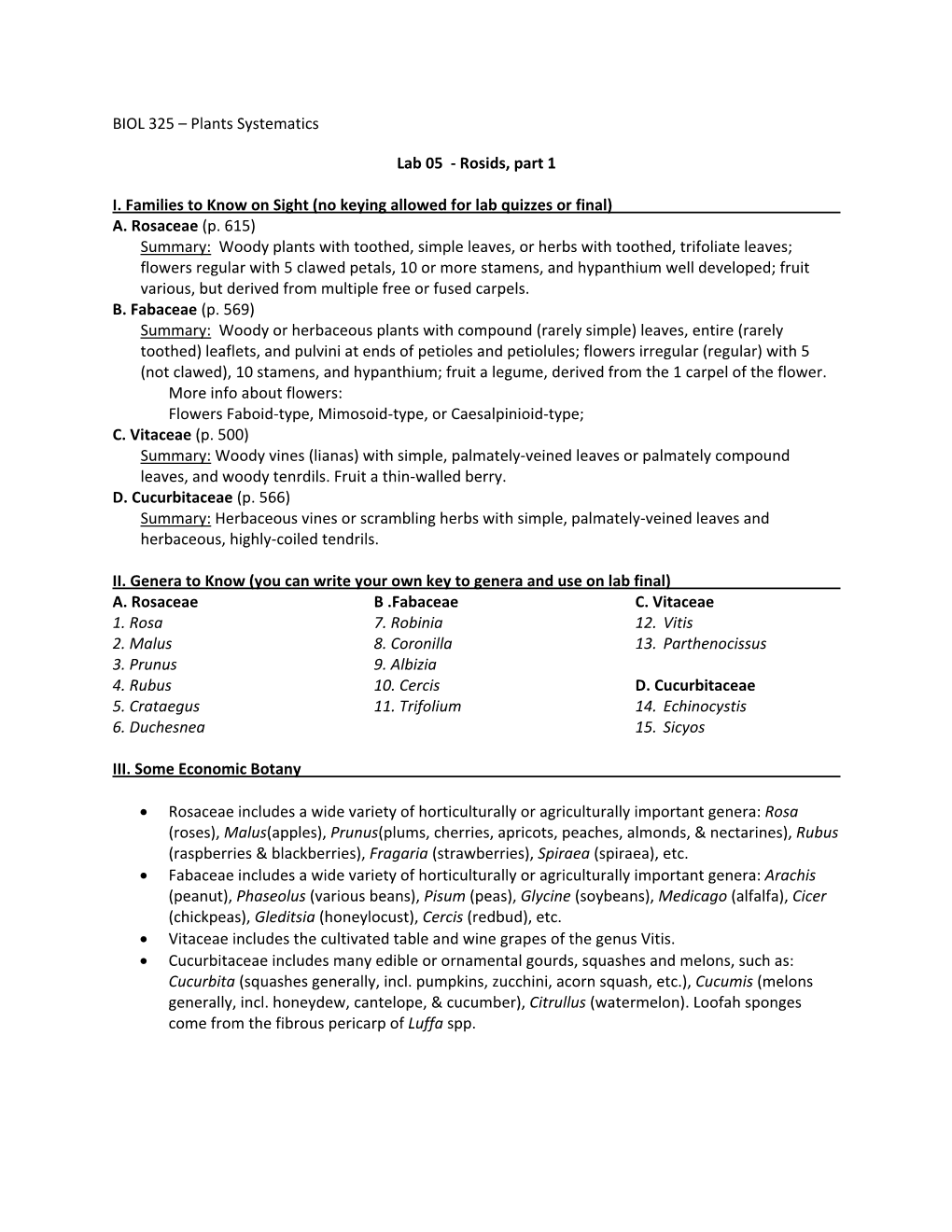 BIOL 325 – Plants Systematics Lab 05