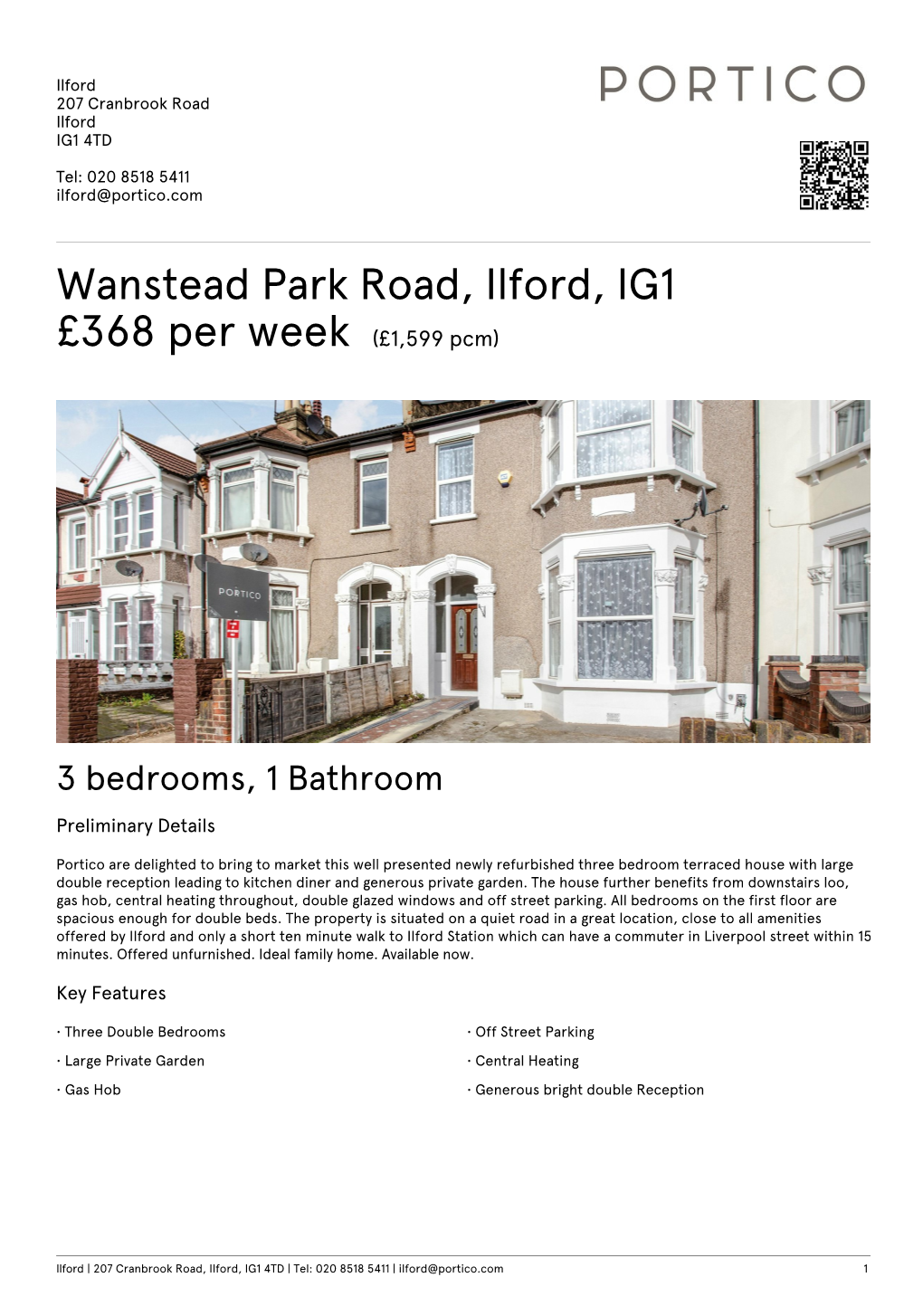 Wanstead Park Road, Ilford, IG1 £368 Per Week