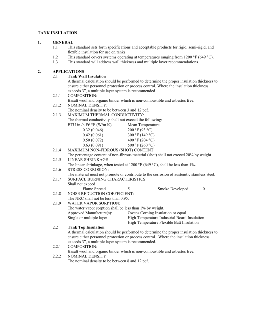 Tank Insulation