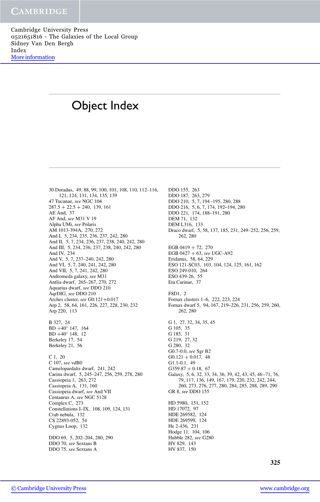 Object Index