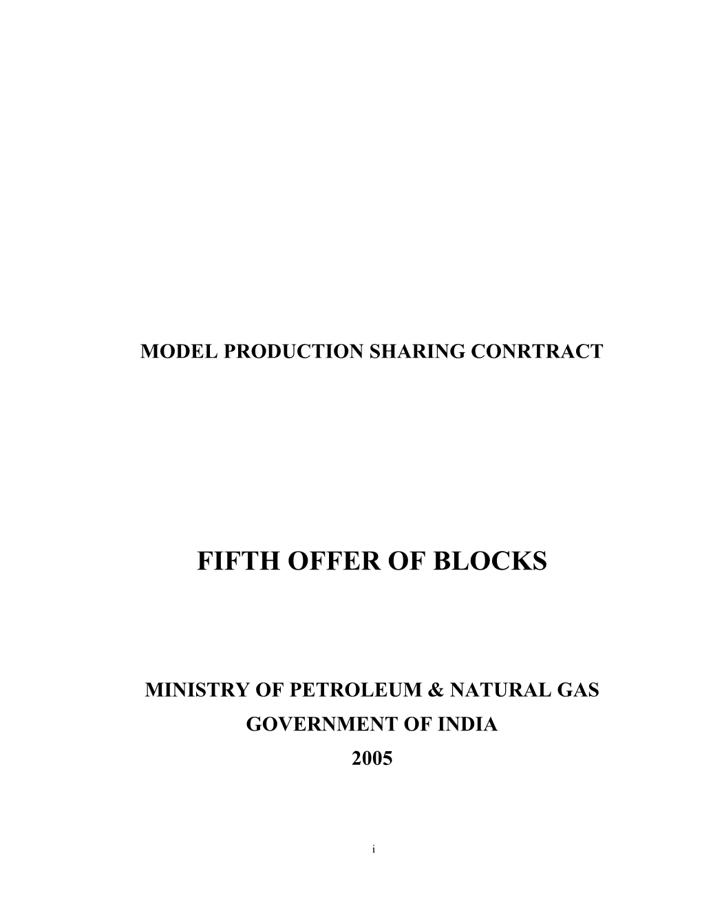 Model Production Sharing Contract