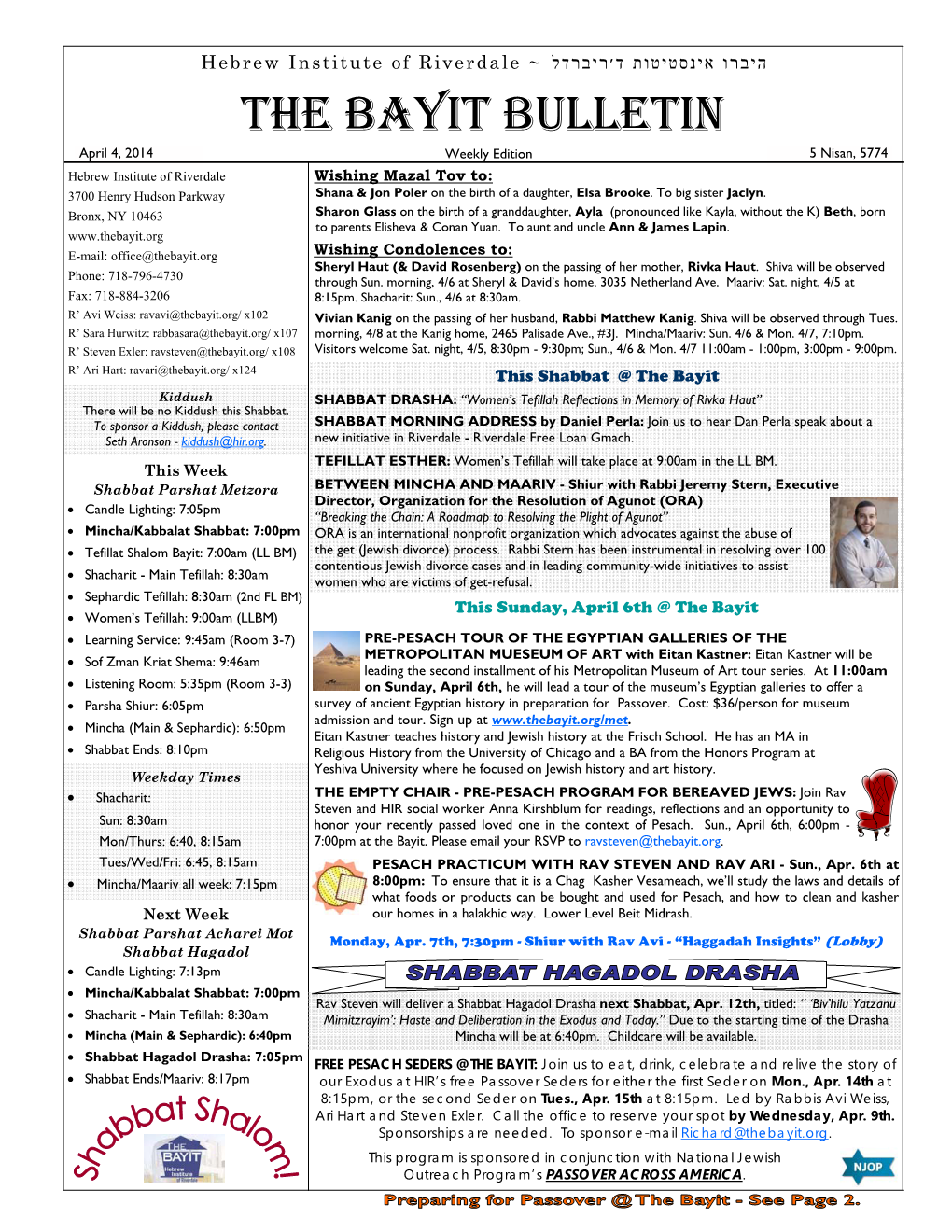 April-4-Parshat-Metzora-Online-Version-04042014.Pdf