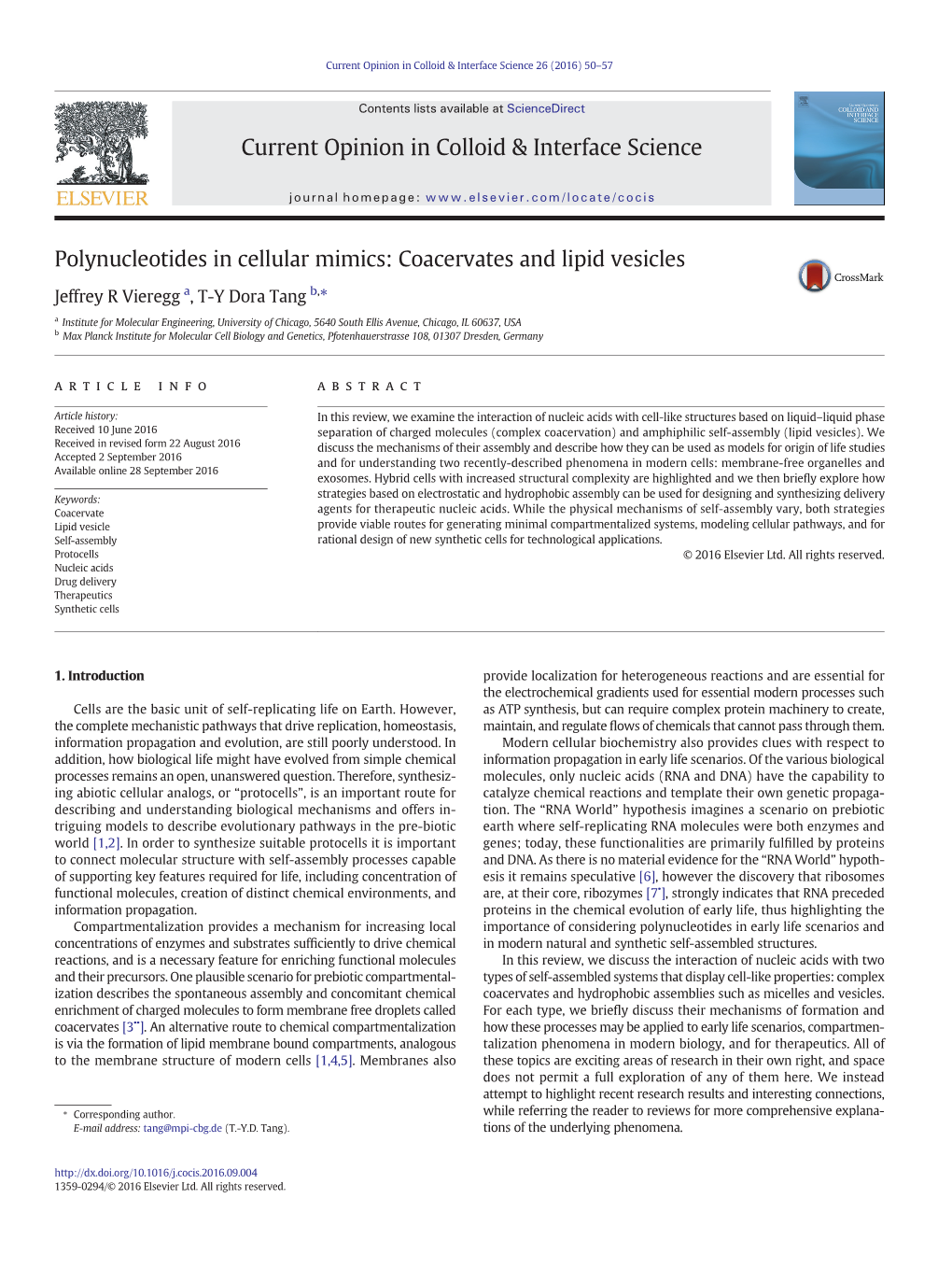 Polynucleotides in Cellular Mimics: Coacervates and Lipid Vesicles