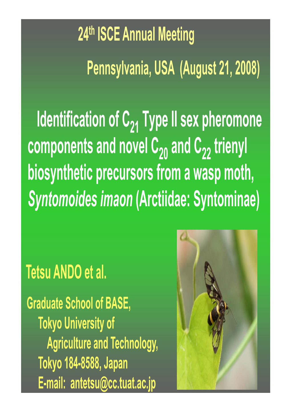 24Th ISCE, 2008 (Novel C 20 and C 22 Trienyl Biosynthetic Precursors