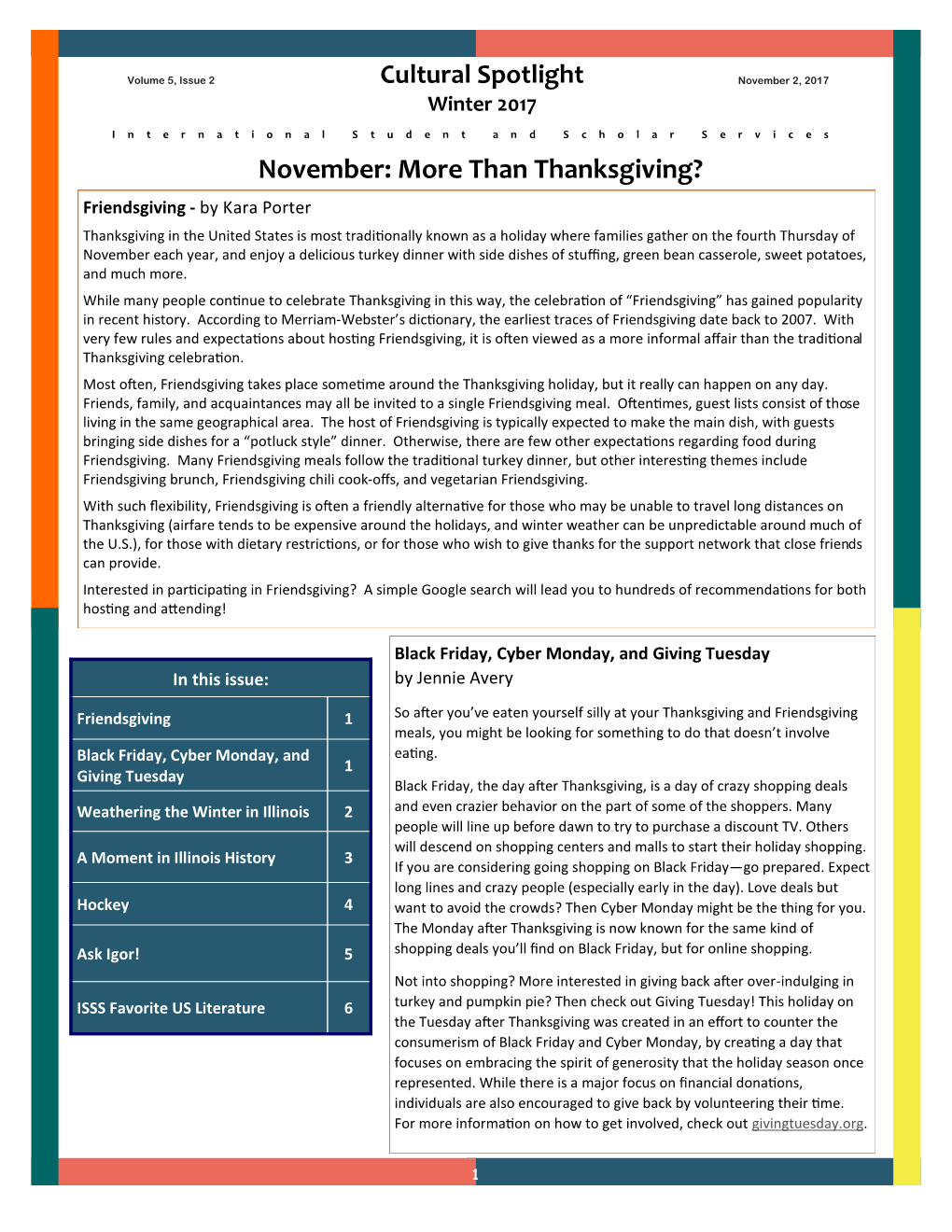 November: More Than Thanksgiving?