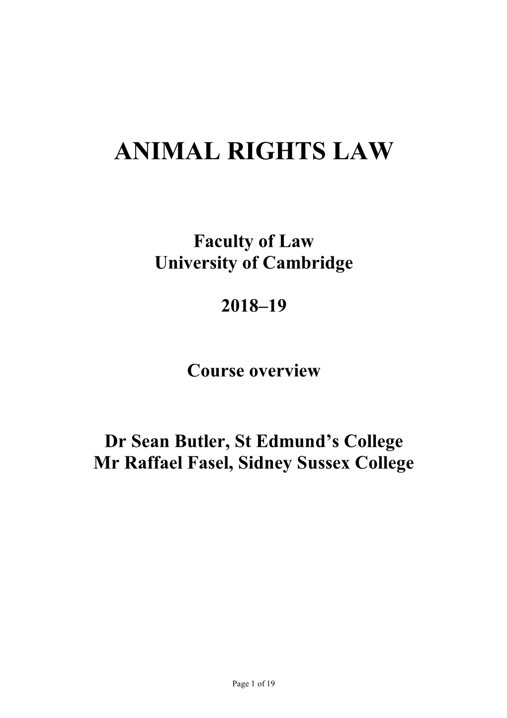 Animal Rights Law